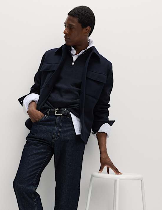 Lambswool Blend Half Zip Jumper