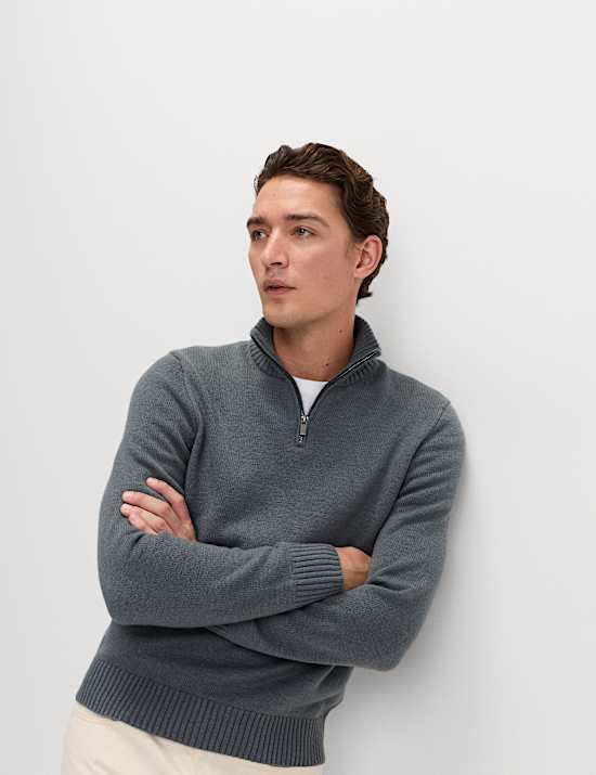 Lambswool Blend Half Zip Jumper