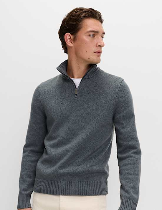 Lambswool Blend Half Zip Jumper