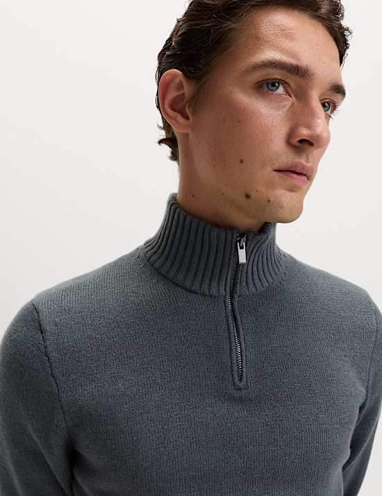 Lambswool Blend Half Zip Jumper