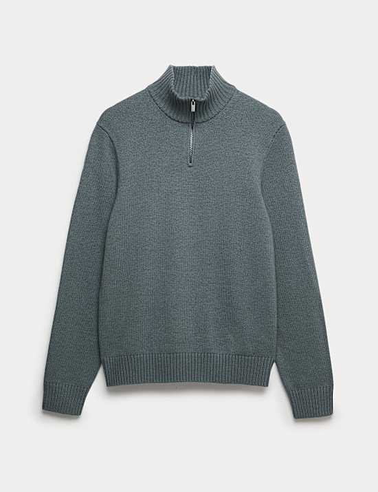 Lambswool Blend Half Zip Jumper
