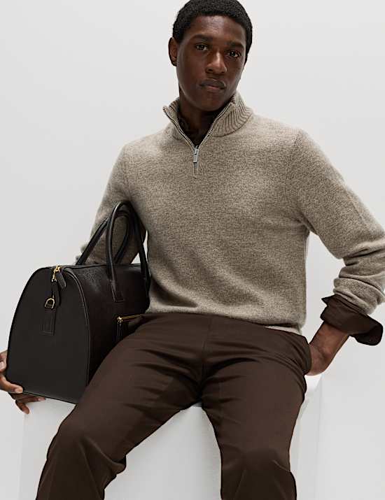 Lambswool Blend Half Zip Jumper