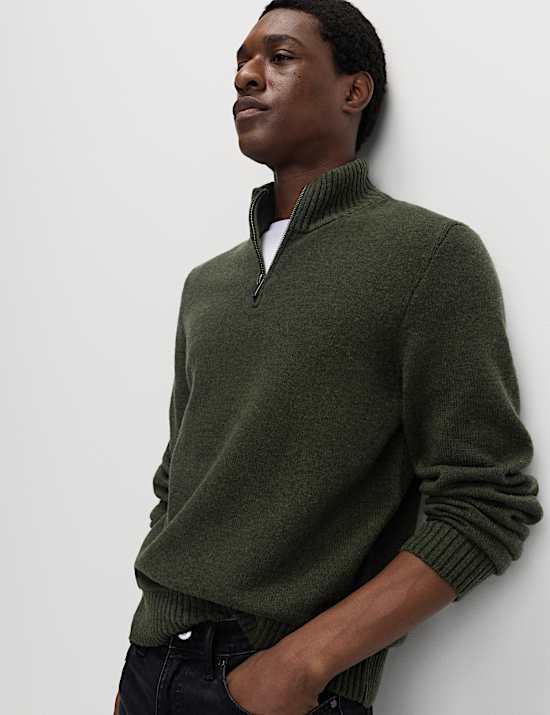 Lambswool Blend Half Zip Jumper