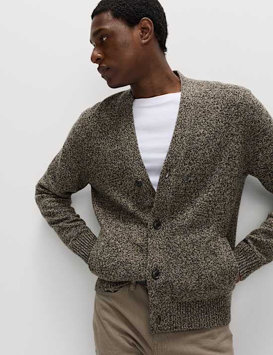 Lambswool Blend V-Neck Cardigan