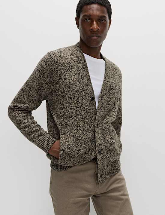 Lambswool Blend V-Neck Cardigan