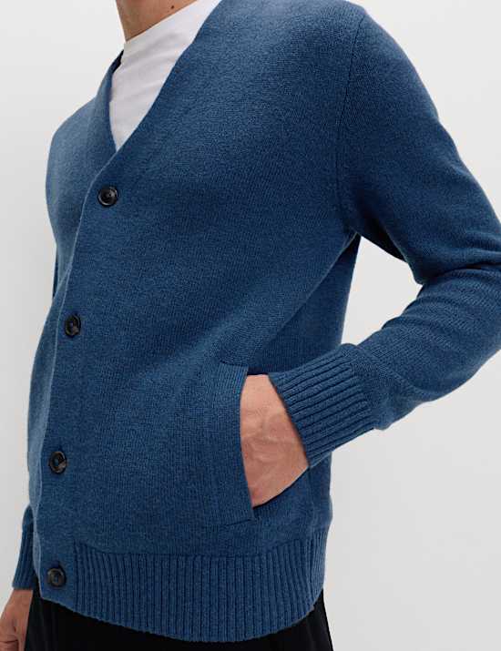 Vest met V-hals van lamswolmix