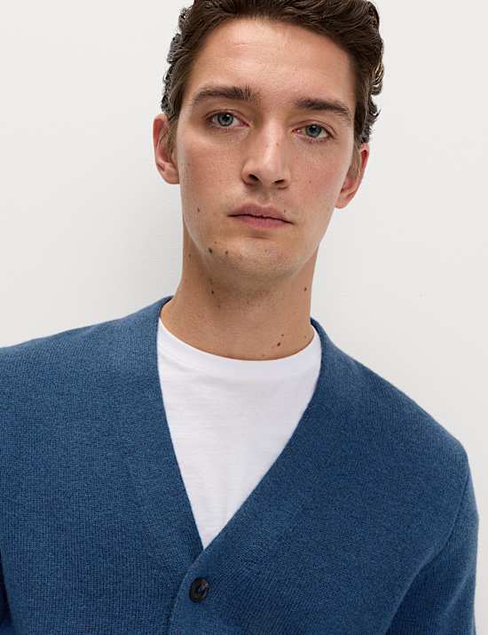 Vest met V-hals van lamswolmix