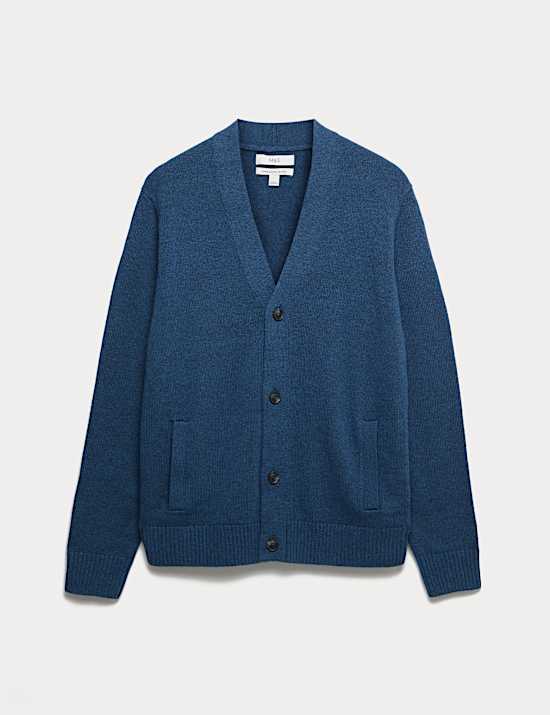 Vest met V-hals van lamswolmix