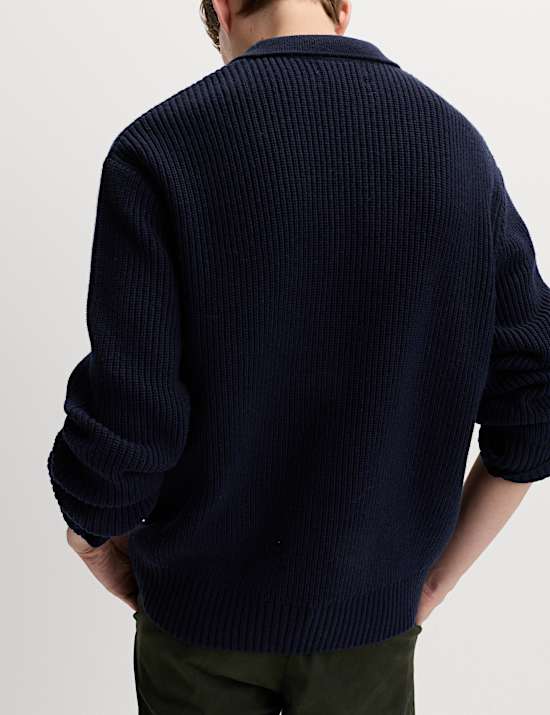 Lambswool Blend Knitted Polo Shirt