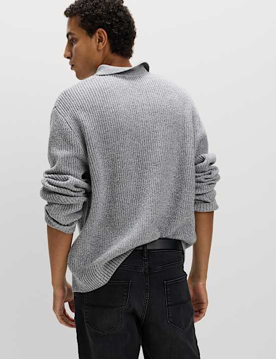 Lambswool Blend Knitted Polo Shirt