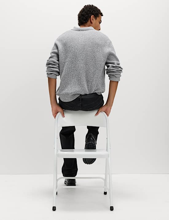 Lambswool Blend Knitted Polo Shirt