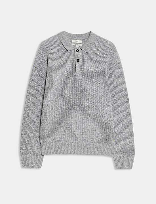 Lambswool Blend Knitted Polo Shirt