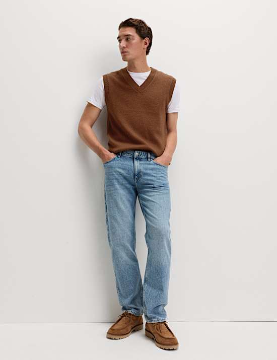 Lambswool Blend V-Neck Knitted Vest