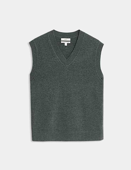 Lambswool Blend V-Neck Knitted Vest