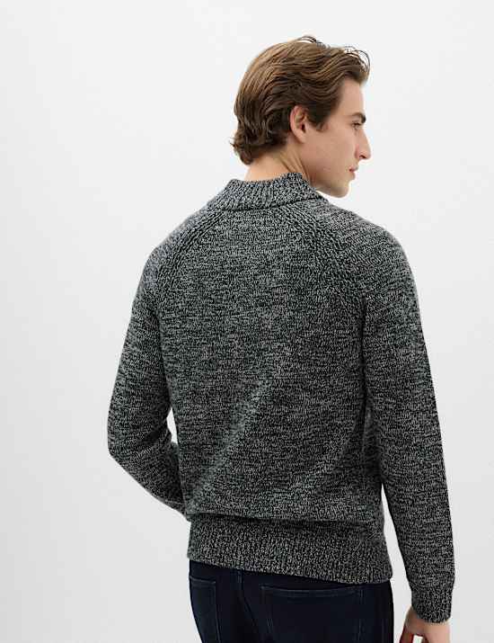 Lambswool Blend Regular Fit Half Zip Jumper