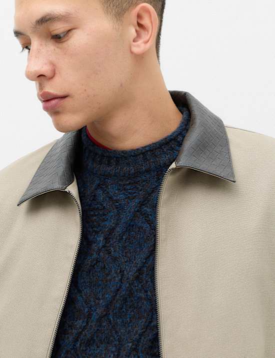 Cable Crew Neck Jumper with Wool