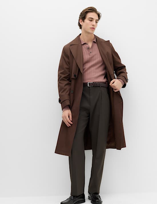 Polo &eacute;l&eacute;gant en maille de coton m&eacute;lang&eacute; c&ocirc;tel&eacute;