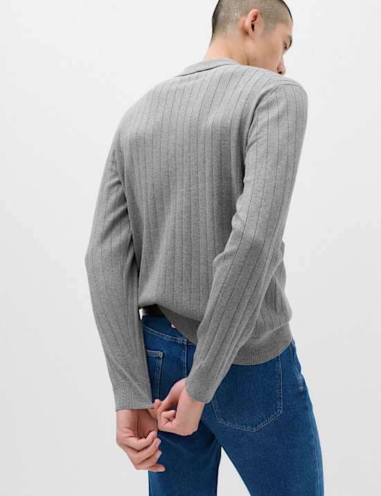 Polo &eacute;l&eacute;gant en maille de coton m&eacute;lang&eacute; c&ocirc;tel&eacute;