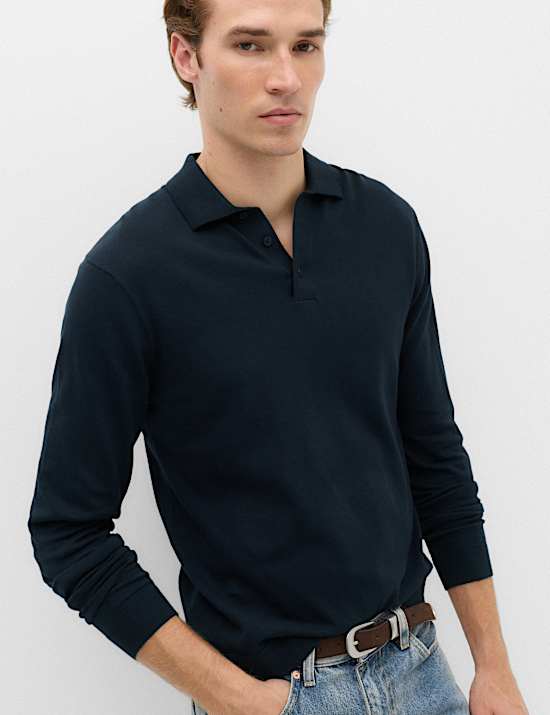 Pure Cotton Knitted Polo Shirt