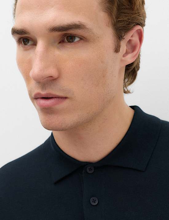 Pure Cotton Knitted Polo Shirt