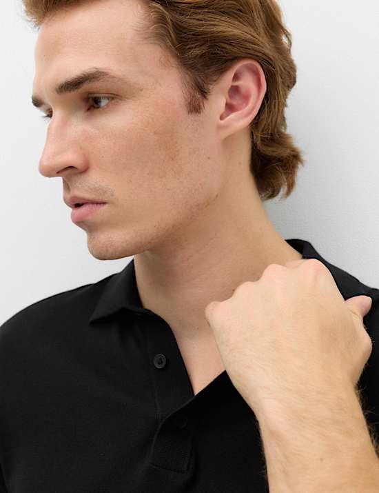 Pure Cotton Knitted Polo Shirt