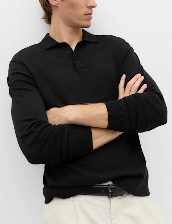 Pure Cotton Knitted Polo Shirt