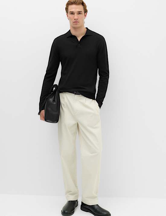 Pure Cotton Knitted Polo Shirt