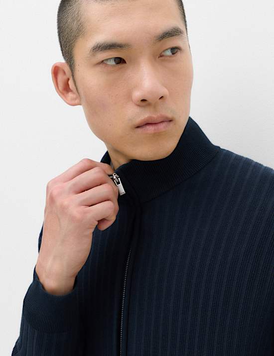 Cotton Rich Smart Funnel Neck Jumper