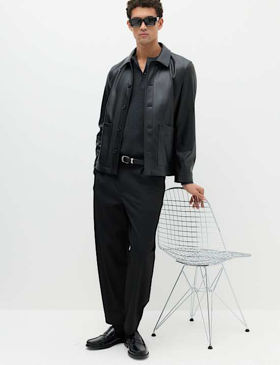 Cotton Blend Smart Henley Jumper