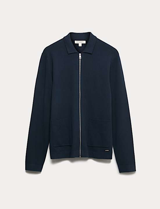 Milano-knit Zip up Knitted Jacket
