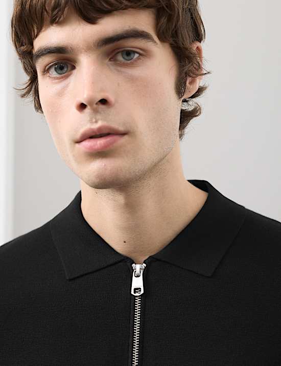 Milano-knit Zip up Knitted Jacket