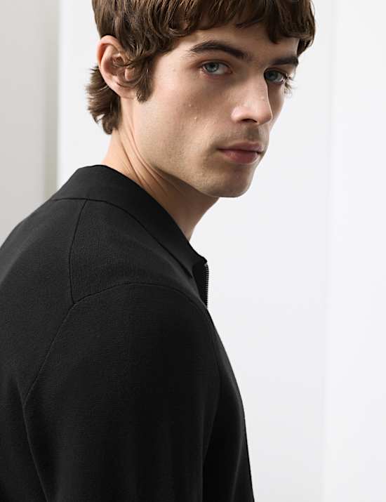 Milano-knit Zip up Knitted Jacket