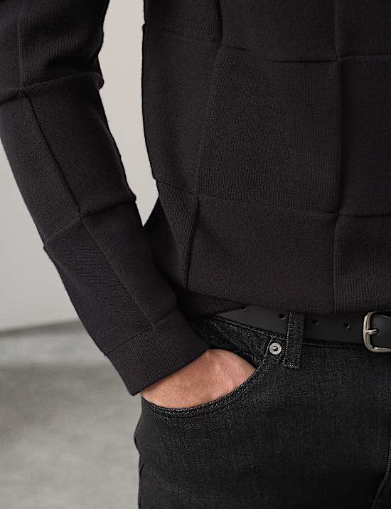 Jersey de punto y cuello redondo texturizado