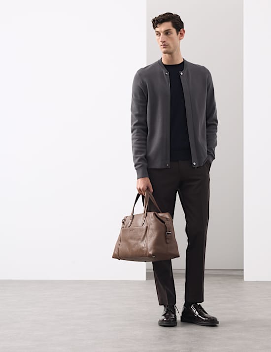 Blouson à col baseball en maille milano