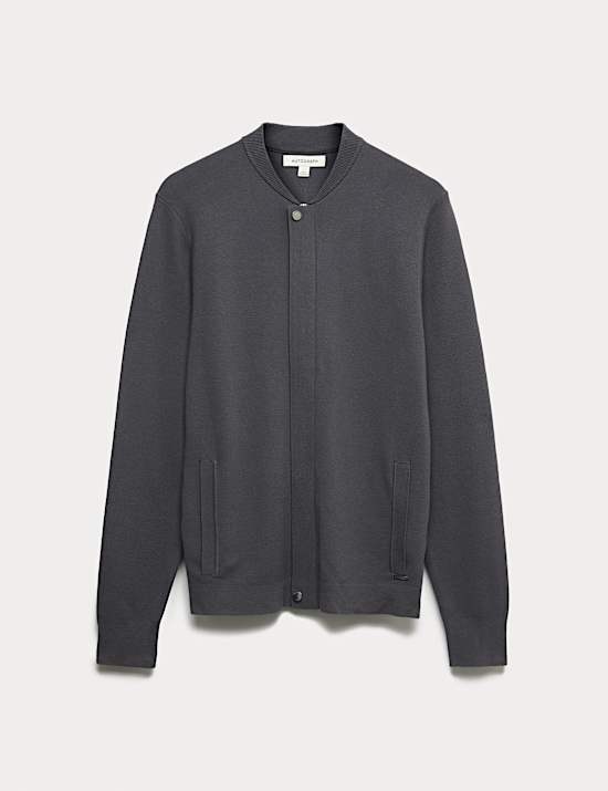 Blouson à col baseball en maille milano