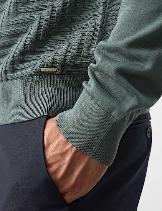 Polo en coton mercerisé à fermeture zippée mi-hauteur