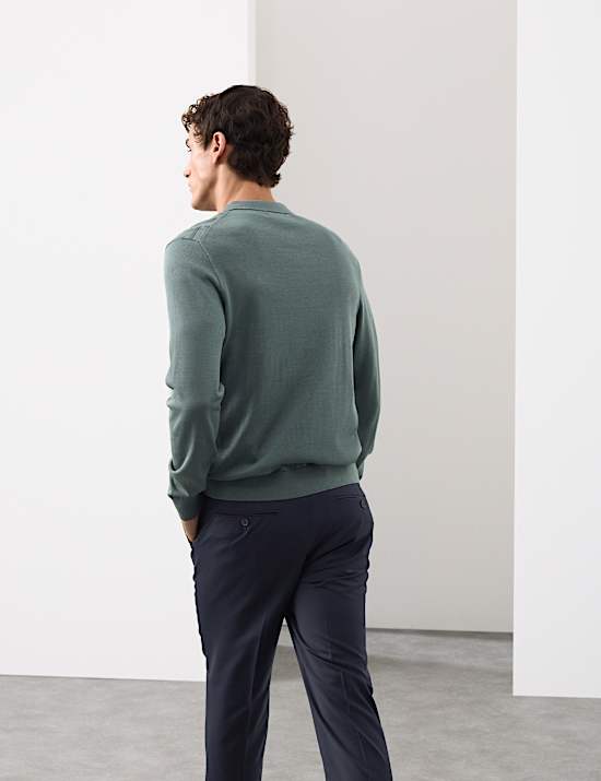 Polo en coton mercerisé à fermeture zippée mi-hauteur