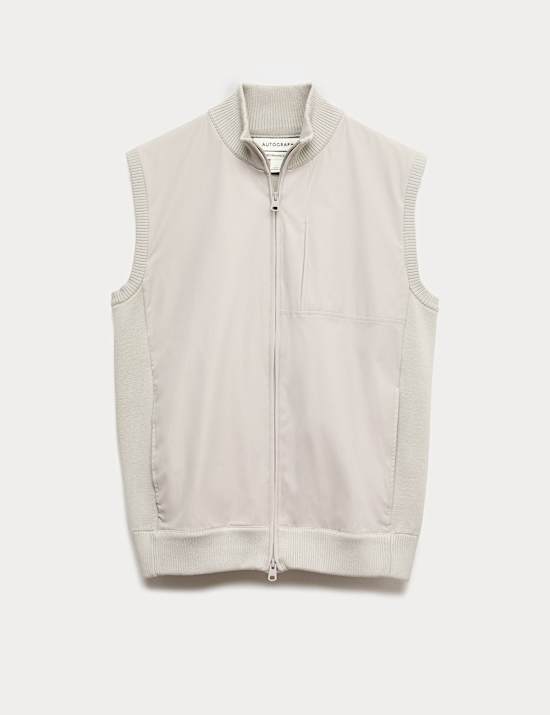 Hochwertige Strickweste aus zwei Stoffen