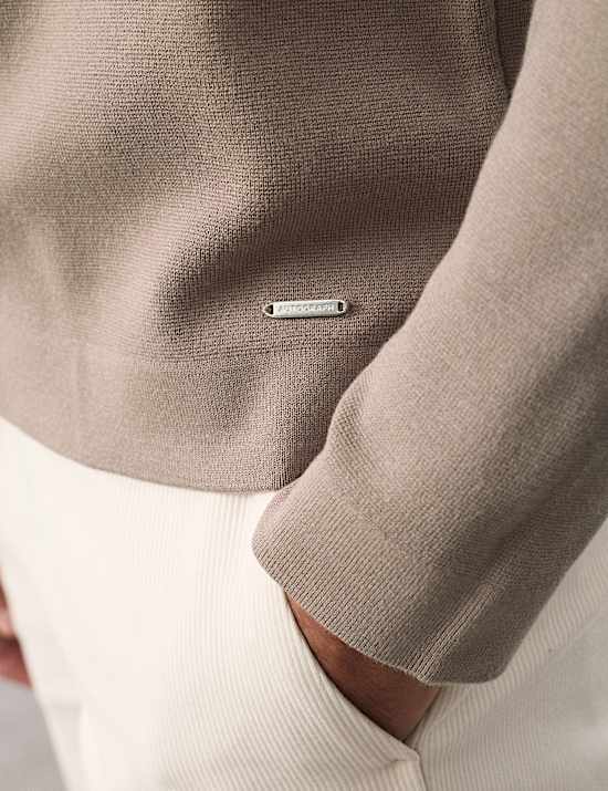 Milano Knit Relaxed Half Zip Polo Shirt