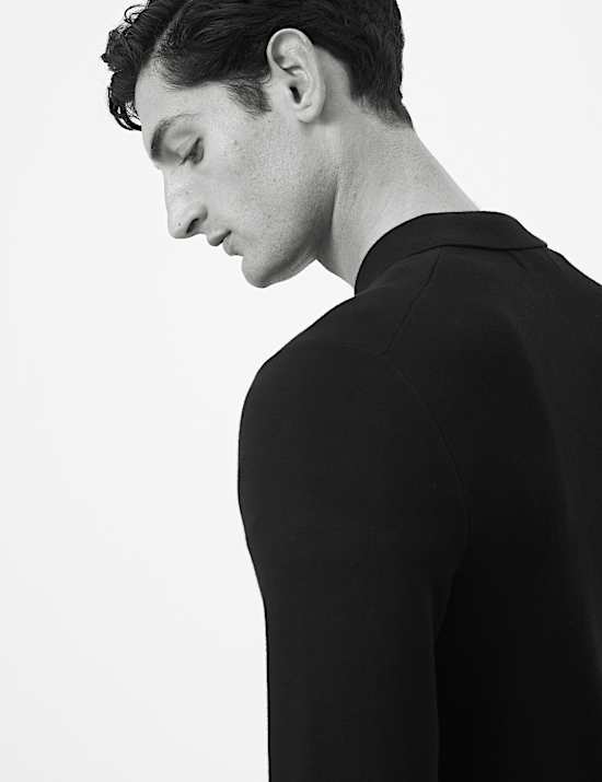 Poloshirt aus Milano-Strick mit lässiger Passform und kurzem Reißverschluss