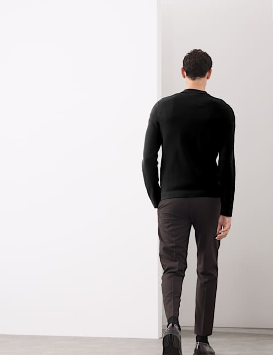 Poloshirt aus Milano-Strick mit lässiger Passform und kurzem Reißverschluss