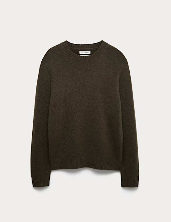 Pull coupe d&eacute;contract&eacute;e en m&eacute;lange laine m&eacute;rinos et mohair &agrave; col rond