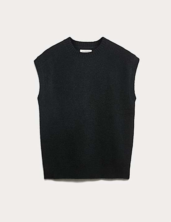 Merino Wool Rich Knitted Vest with Mohair