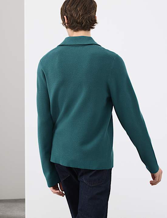Milano-Knit Extended Funnel Neck Half Zip Jumper