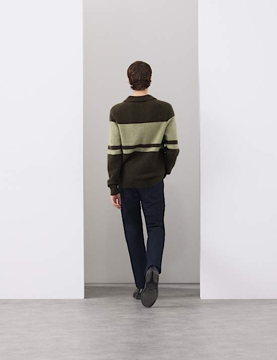 Merino Mohair Blend Block Striped Jumper