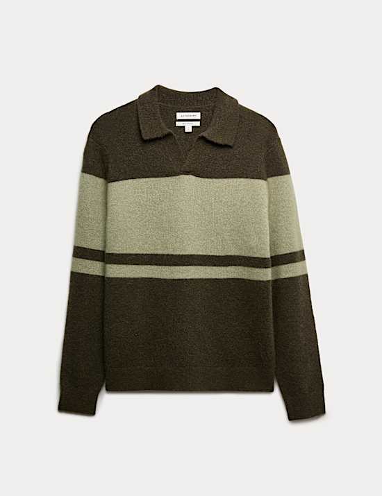 Merino Mohair Blend Block Striped Jumper