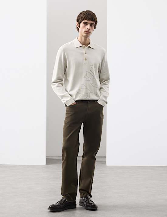 Floral Knitted Polo Shirt