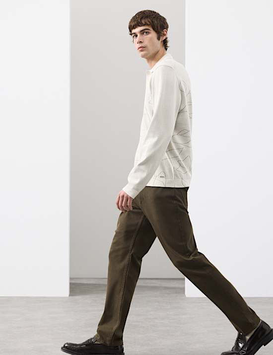 Floral Knitted Polo Shirt