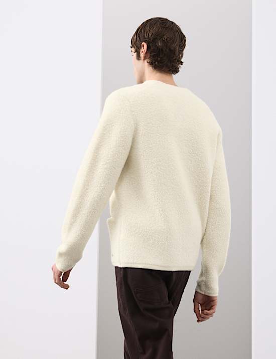 Pure Merino Wool Textured Cardigan