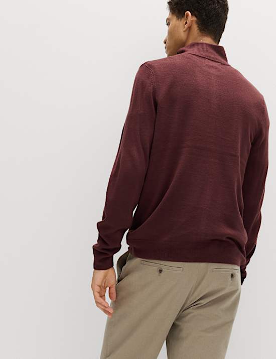 Cashmilon&trade; High Neck Half Zip Jumper